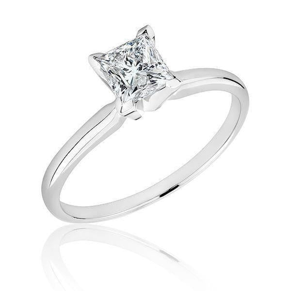 3/4ct Princess Diamond Solitaire White Gold Engagement Ring - Solitaire Collection