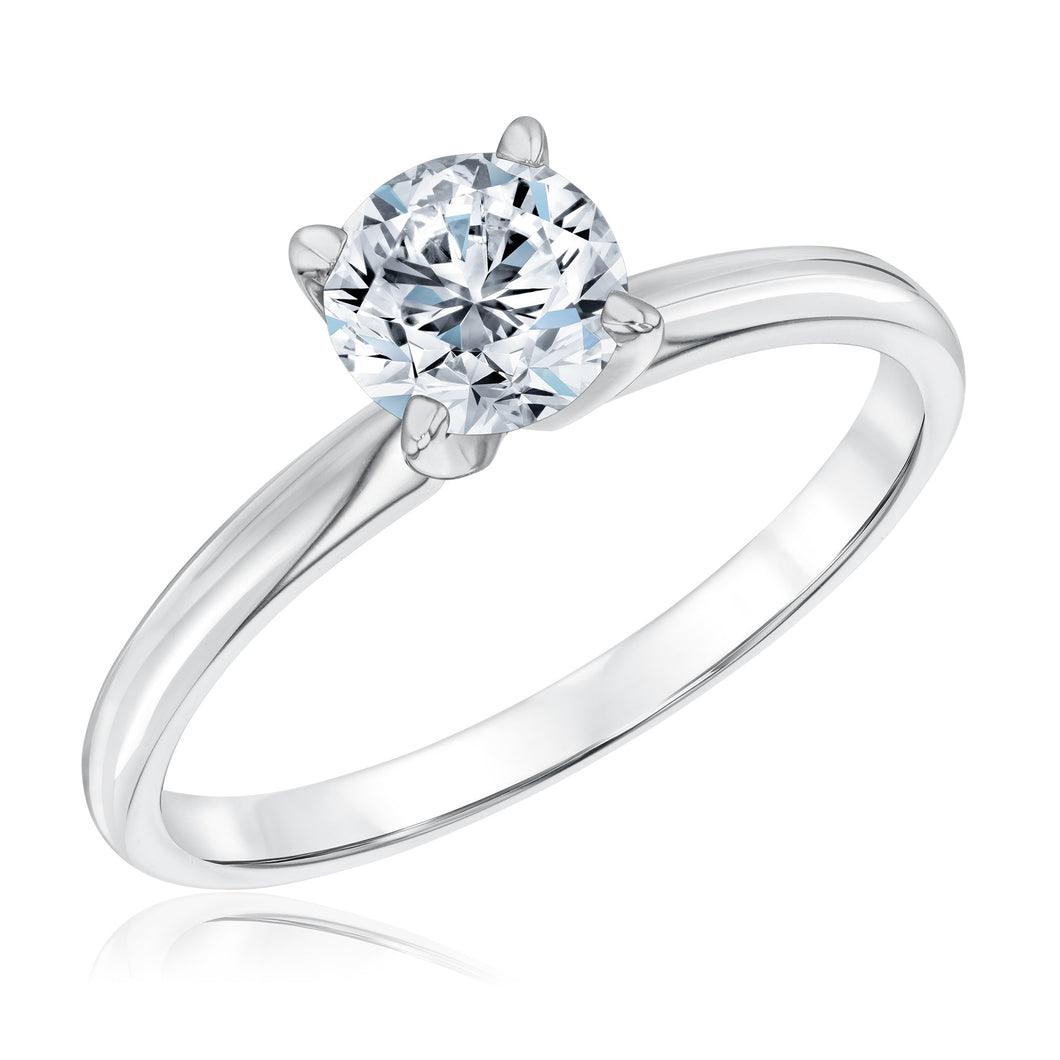 3/4ct Round Diamond Solitaire White Gold Engagement Ring - Heritage Collection