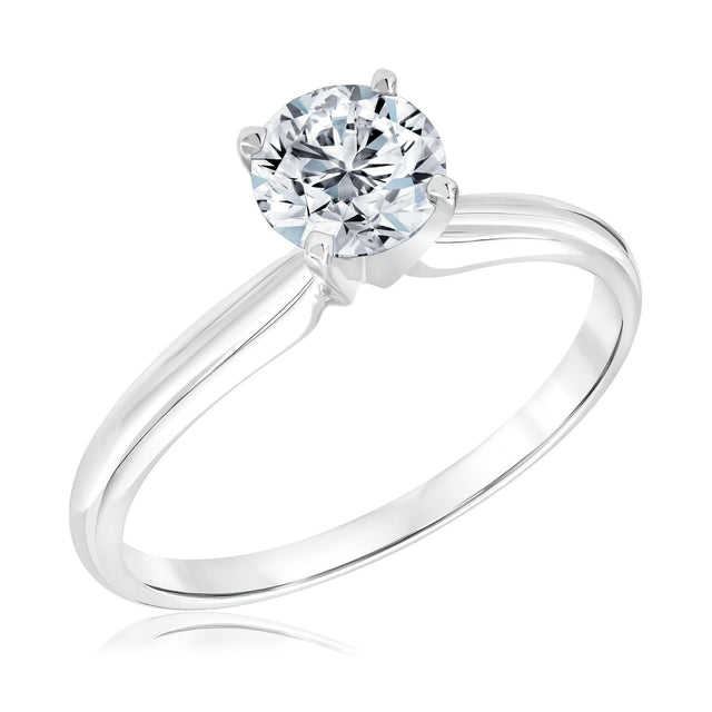 3/4ct Round Diamond Solitaire White Gold Engagement Ring - Solitaire Collection