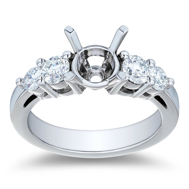 3/4ctw Diamond Five-Stone Platinum Engagement Ring Setting
