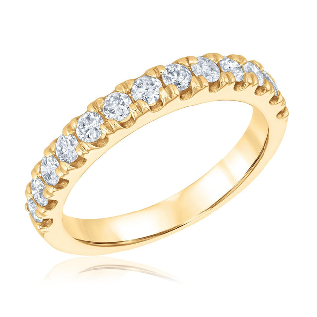 3/4ctw Diamond Prong-Set Yellow Gold Wedding Band | Embrace Collection