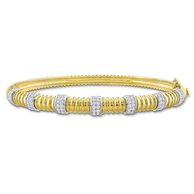 3/4ctw Diamond Two-Tone Gold Bangle Bracelet