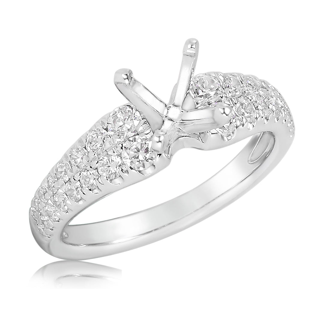 3/4ctw Diamond White Gold Engagement Ring Setting | Design Collection | Size 5