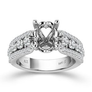 3/4ctw Diamond White Gold Engagement Ring Setting - Design Collection
