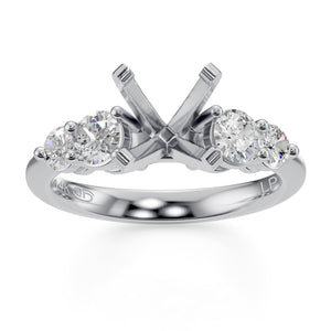 3/4ctw Diamond White Gold Engagement Ring Setting