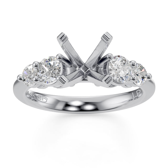 3/4ctw Diamond White Gold Engagement Ring Setting