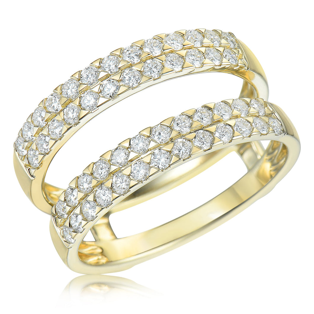 3/4ctw Diamond Yellow Gold Ring Guard | Size 6