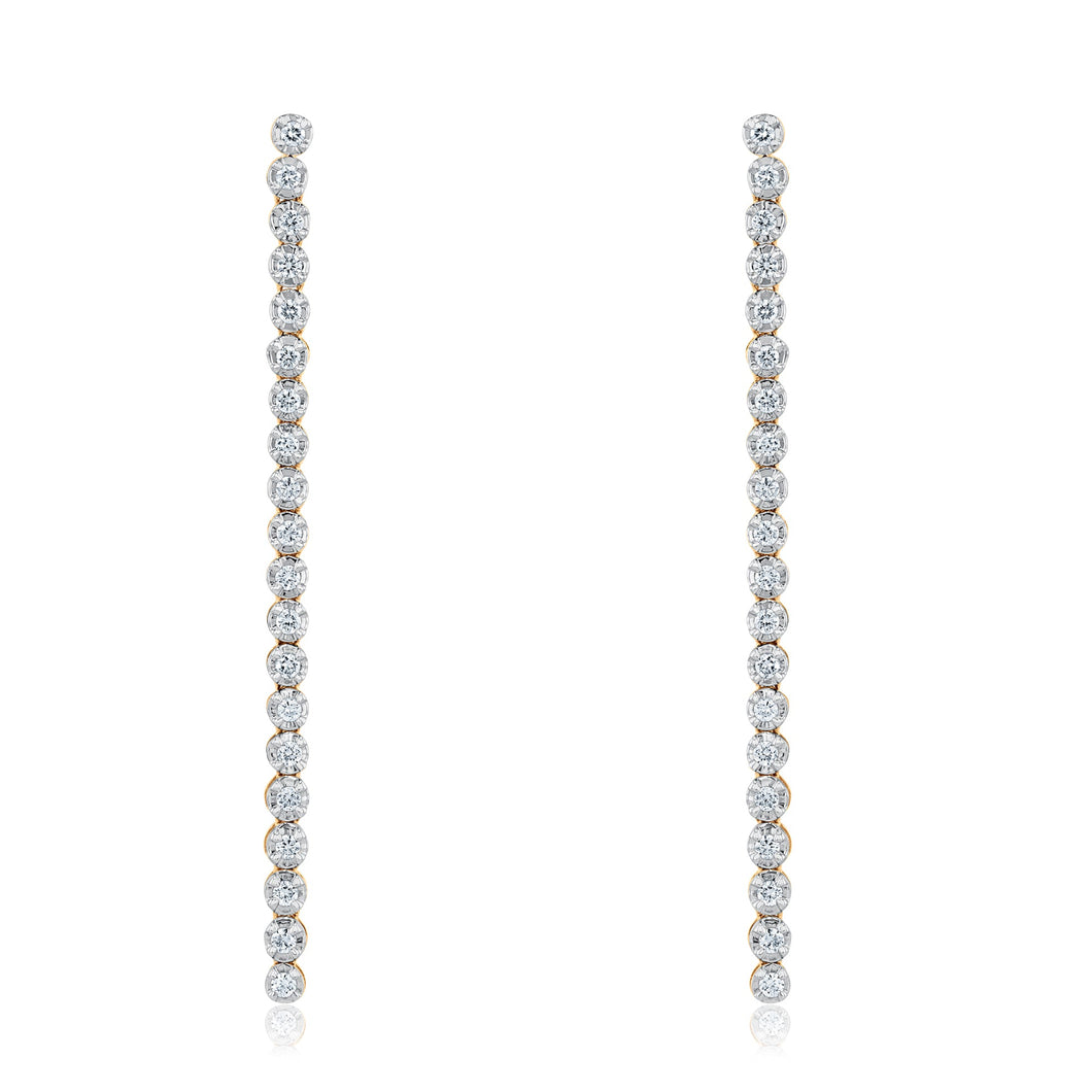 3/4ctw Lab Grown Diamond Yellow Gold Drop Earrings