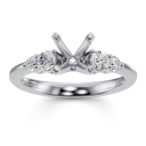 3/8ctw Diamond Five-Stone White Gold Engagement Ring Setting