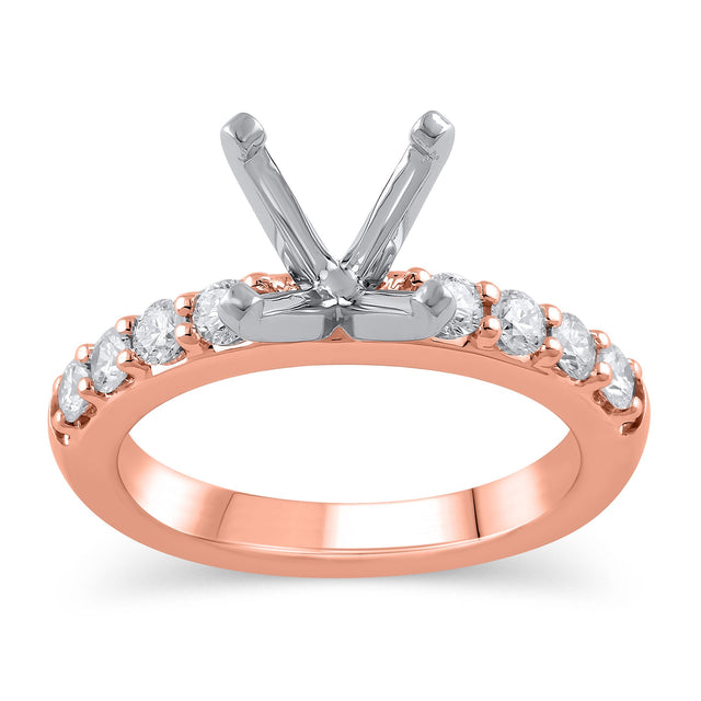 3/8ctw Diamond Rose Gold Engagement Ring Setting | Design Collection | Size 6