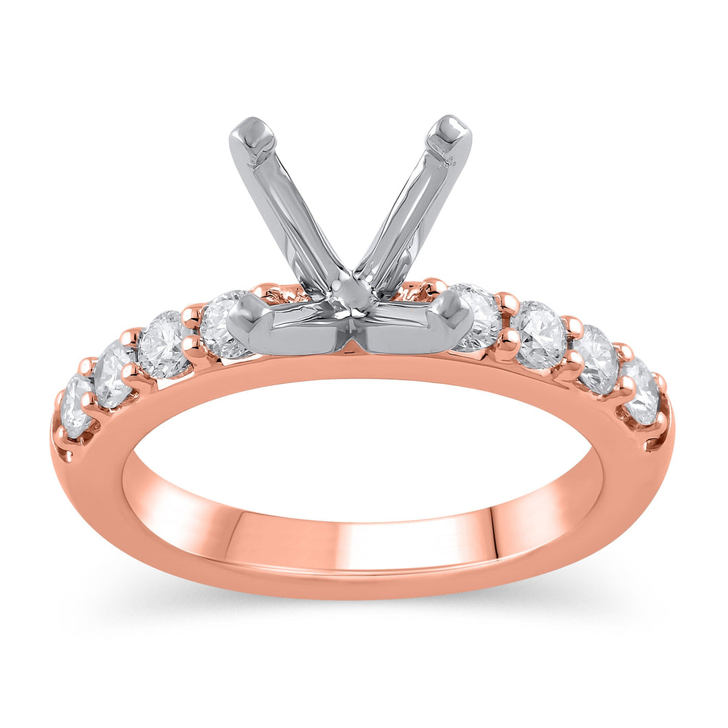 3/8ctw Diamond Rose Gold Engagement Ring Setting | Design Collection | Size 6