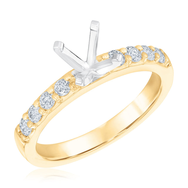 3/8ctw Diamond Yellow Gold Engagement Ring Setting | Design Collection | Size 5