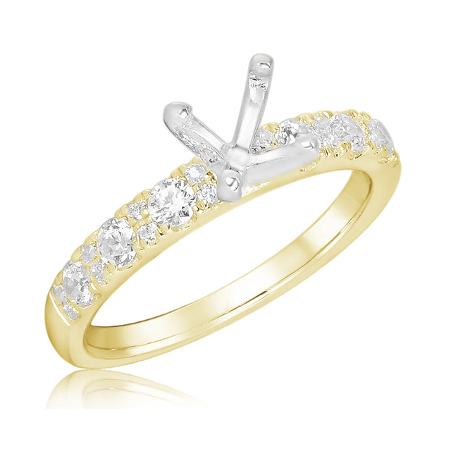 3/8ctw Diamond Yellow Gold Engagement Ring Setting | Size 5