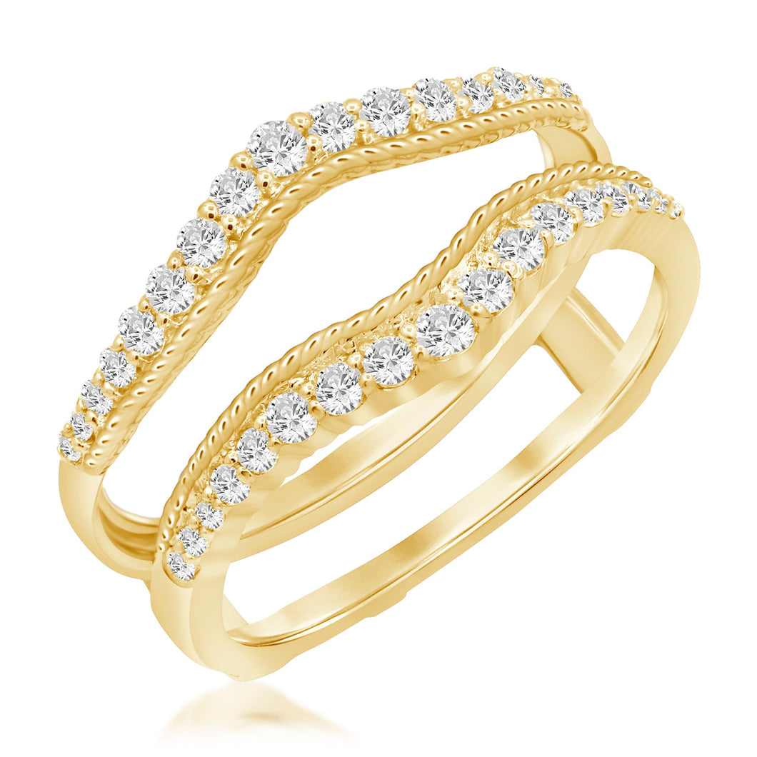 3/8ctw Diamond Yellow Gold Ring Guard | Size 7