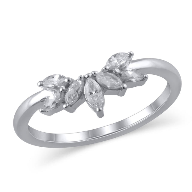 3/8ctw Marquise Diamond White Gold Band - Embrace Collection - Size 5