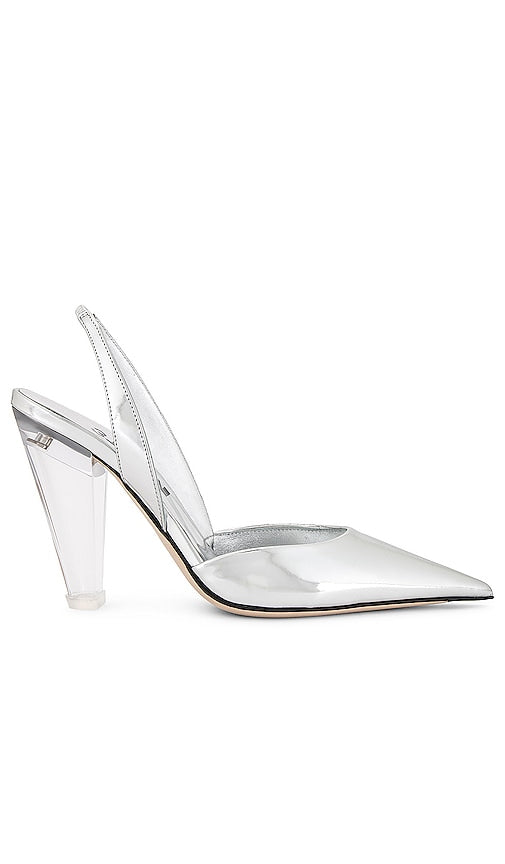 3JUIN Kristen Slingback Heel in Metallic Silver - Talon à bride arrière 3JUIN Kristen en argent métallisé - 3JUIN Kristen 金属银色露跟高跟鞋 - 3JUIN Kristen Slingback-Absatz in Metallic-Silber - 3JUIN Kristen 슬링백 힐 메탈릭 실버 색상 - Tacco Slingback 3JUIN Kristen in argento metallizzato