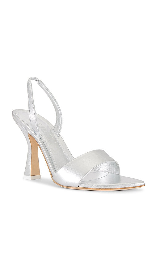 3JUIN Lily Heel in Metallic Silver