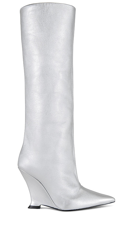 3JUIN Numa Boot in Metallic Silver - Botte 3JUIN Numa en argent métallisé - 3JUIN Numa 金属银靴子 - 3JUIN Numa Stiefel in Metallic-Silber - 3JUIN 누마 부츠 메탈릭 실버 소재 - Stivale 3JUIN Numa in argento metallizzato