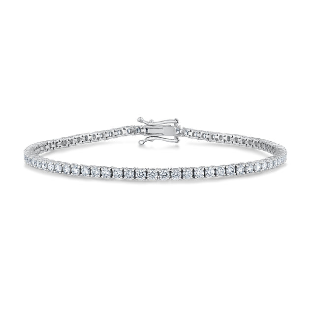 3ctw Lab Grown Diamond White Gold Tennis Bracelet