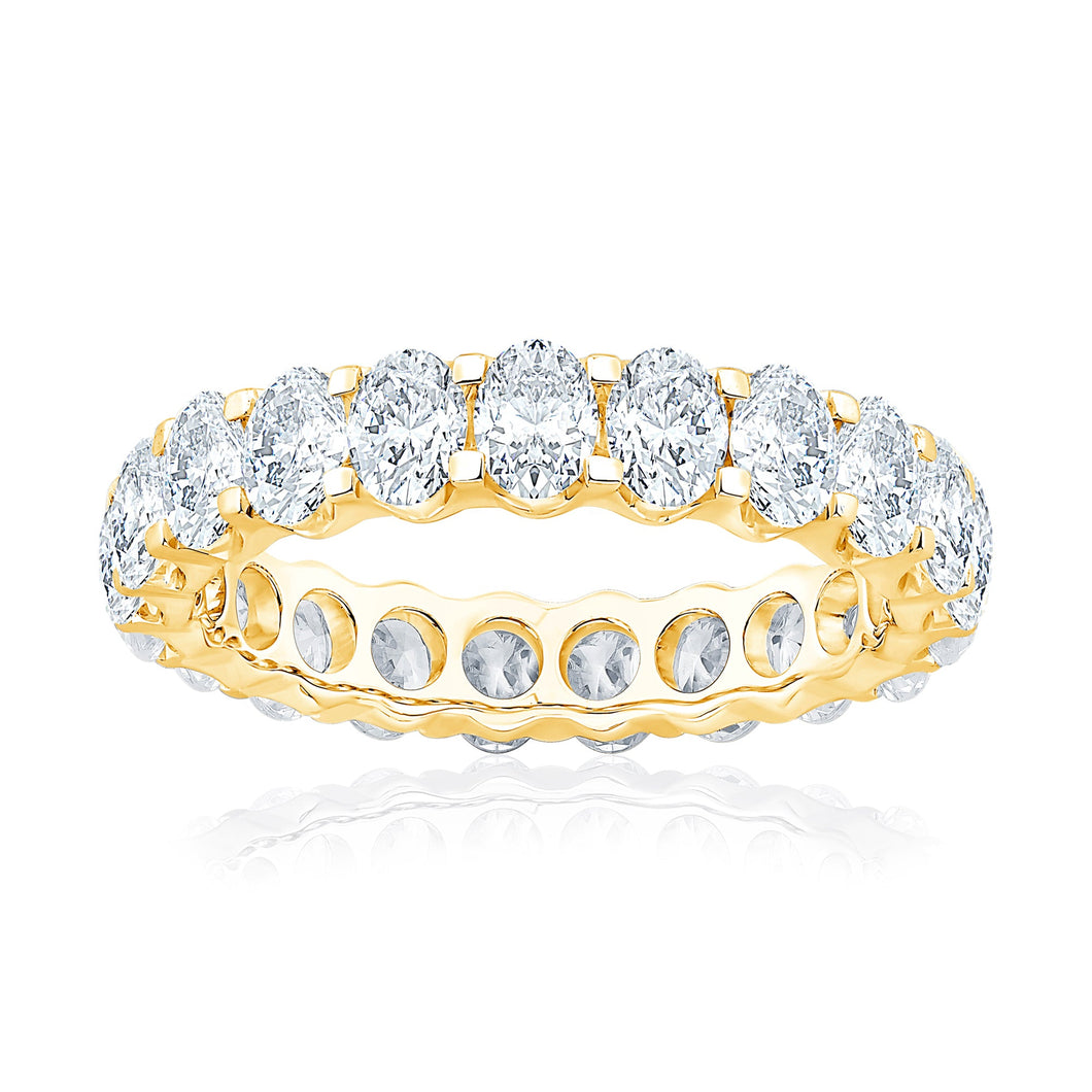 3ctw Oval Diamond Yellow Gold Eternity Wedding Band - Size 5
