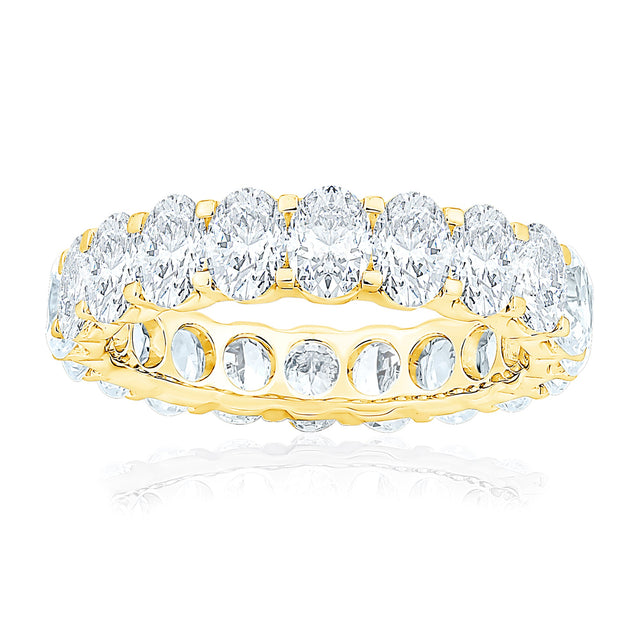 4ctw Oval Diamond Yellow Gold Eternity Wedding Band - Size 5