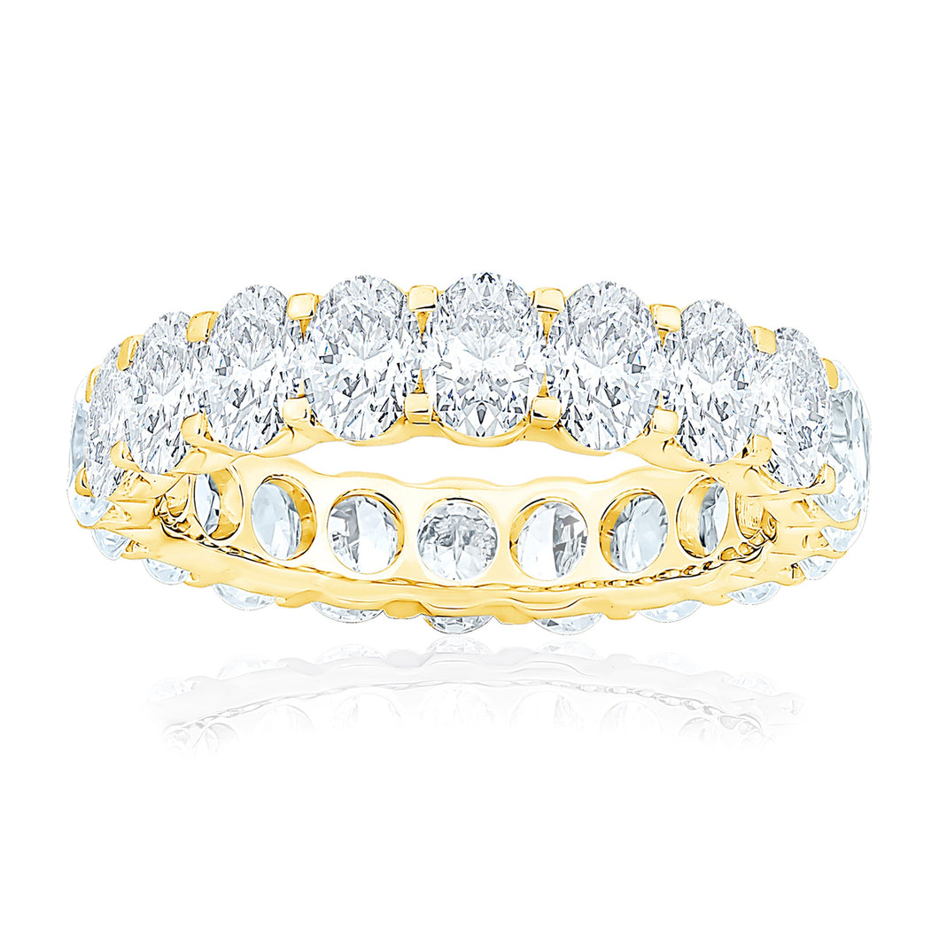 4ctw Oval Diamond Yellow Gold Eternity Wedding Band - Size 5