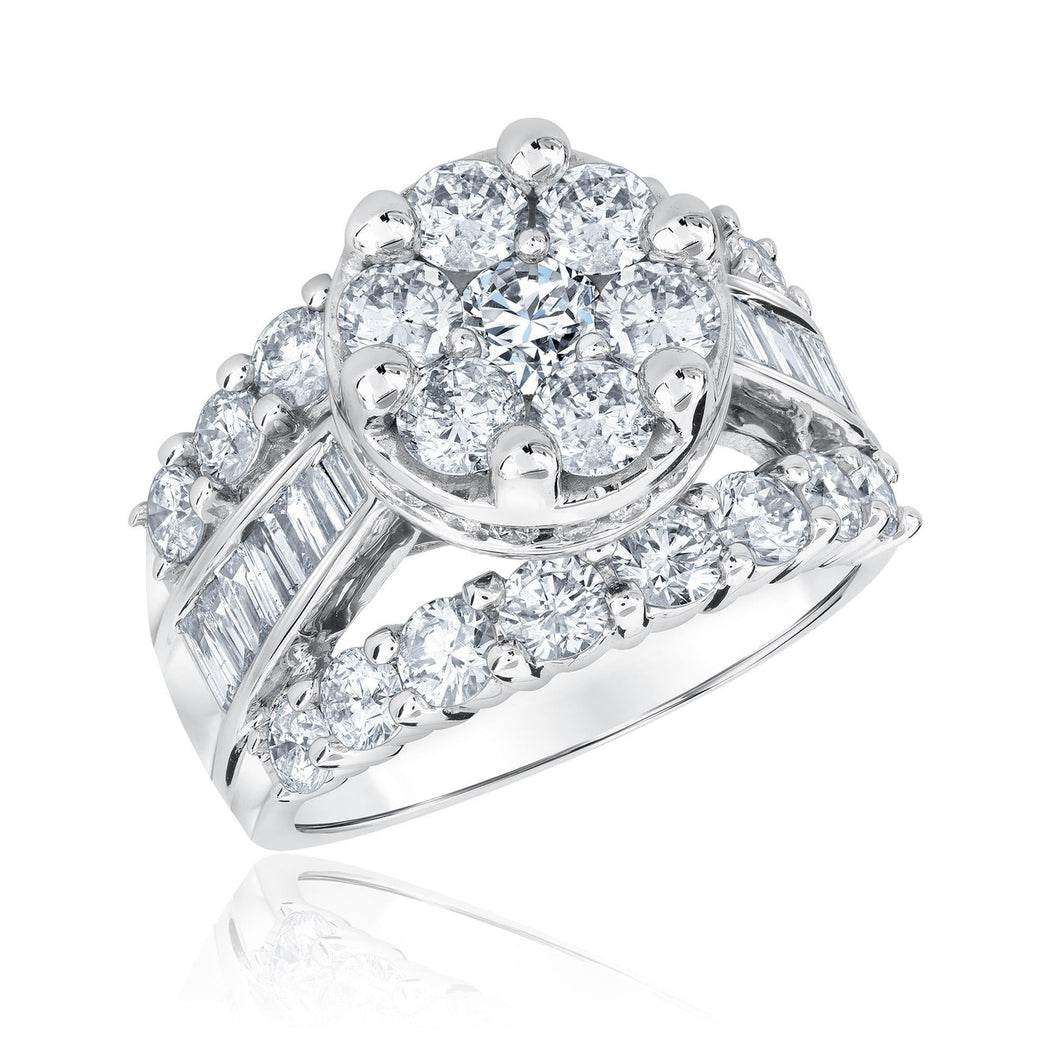 4ctw Round Diamond Composite White Gold Engagement Ring | Harmony Collection