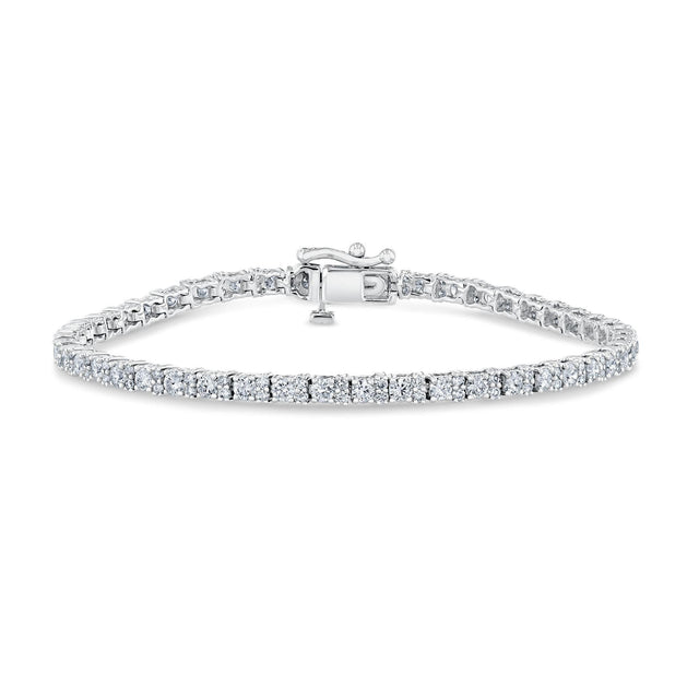 4ctw Round Diamond White Gold Tennis Bracelet - Classic Collection