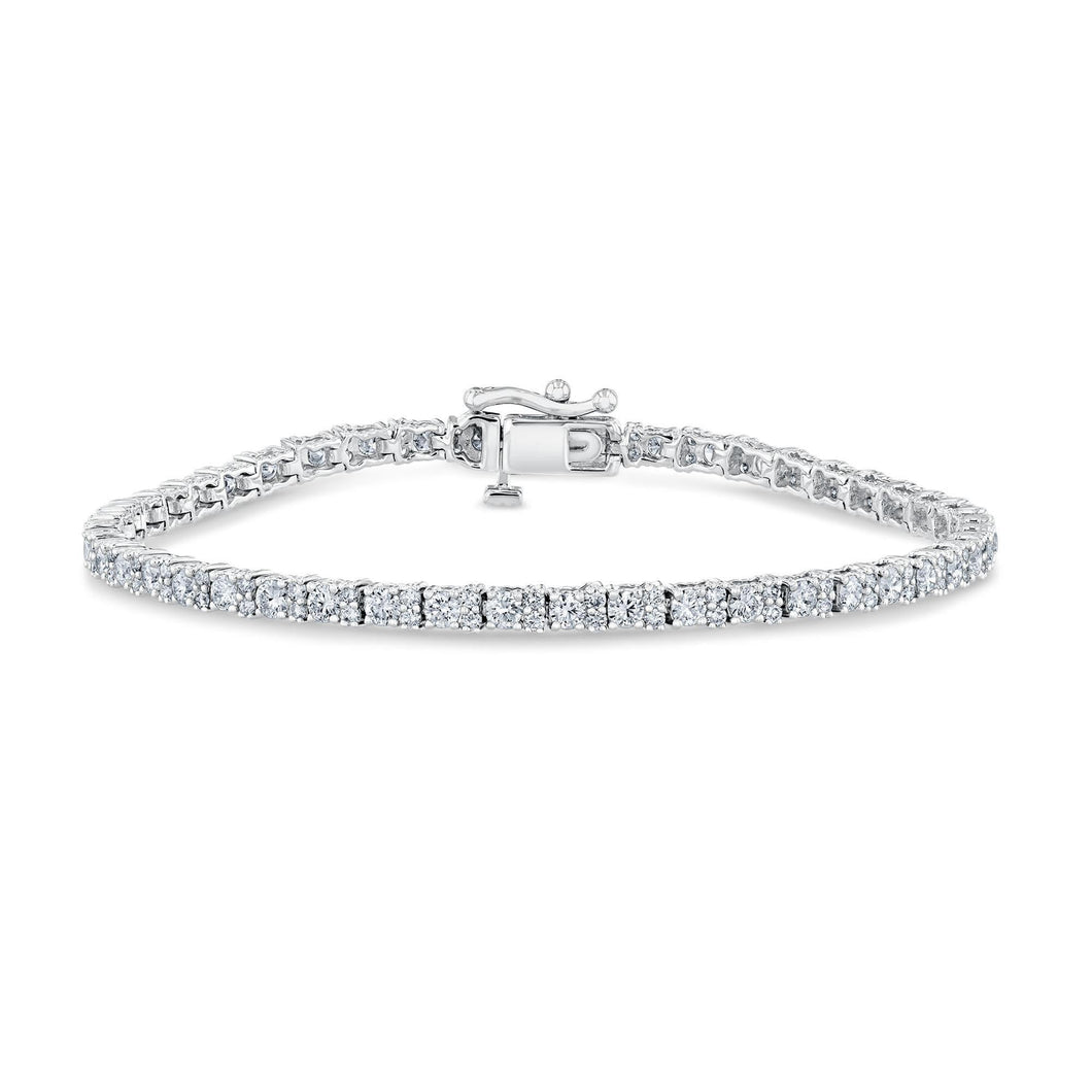 4ctw Round Diamond White Gold Tennis Bracelet - Classic Collection