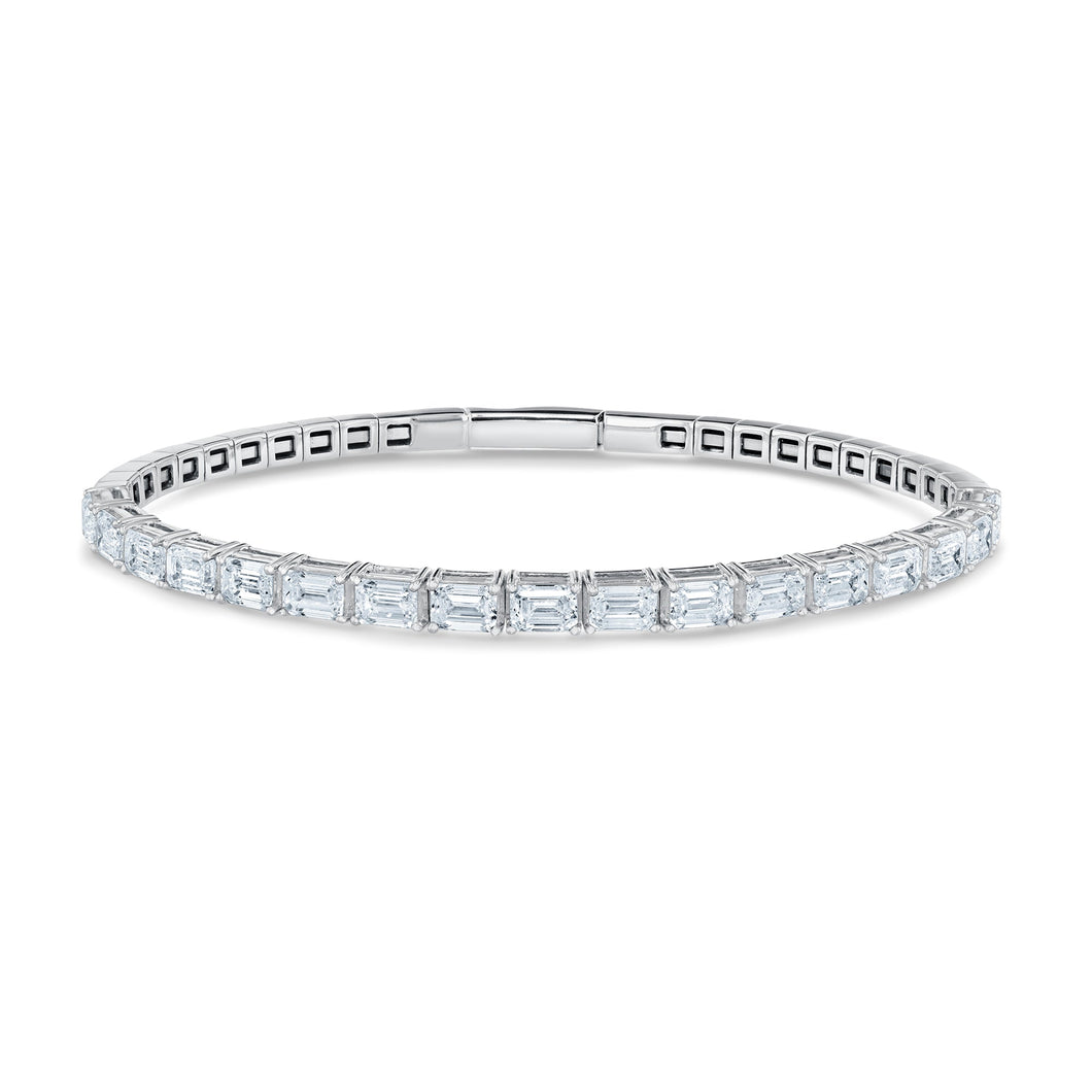 5 1/10ctw Emerald Lab Grown Diamond White Gold Bracelet
