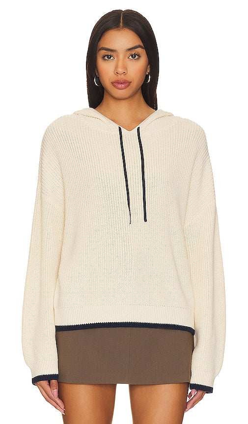 525 Alli Tipped Hoodie in Cream - Sweat à capuche à liseré 525 Alli en crème - 525 Alli 奶油色尖头连帽衫 - 525 Alli Tipped Hoodie in Creme - 525 Alli Tipped 후디 - Felpa con cappuccio con riga 525 Alli color crema