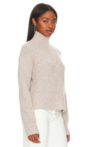 525 Boxy Snap Front Henley in Beige