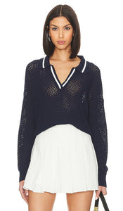 525 Cara Polo Pullover in Navy - Pull polo 525 Cara en bleu marine - 525 Cara Polo 海军蓝套头衫 - 525 Cara Polopullover in Marineblau - 525 Cara Polo 풀오버 네이비 색상 - Maglione Polo 525 Cara in blu marino