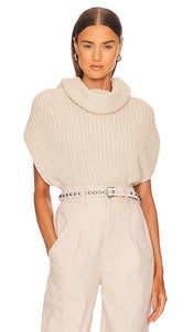 525 Cate Sleeveless Turtleneck Sweater in Cream - Pull à col roulé sans manches 525 Cate en crème - 525 Cate 奶油色无袖高领毛衣 - 525 Cate Ärmelloser Rollkragenpullover in Creme - 525 Cate 민소매 터틀넥 스웨터크림색 - Maglione dolcevita senza maniche 525 Cate color crema