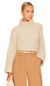 525 Chunky Turtleneck Shaker Pullover in Beige - Pull shaker à col roulé épais 525 en beige - 525 米色粗高领摇摇套头衫 - 525 Grober Rollkragenpullover in Beige - 525 청키 터틀넥 셰이커 풀오버 베이지 색상 - 525 Pullover Shaker a collo alto grosso in beige