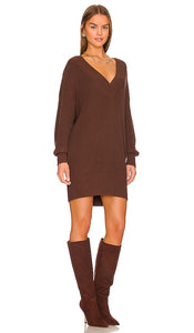 525 Varsity Sweater Dress in Brown