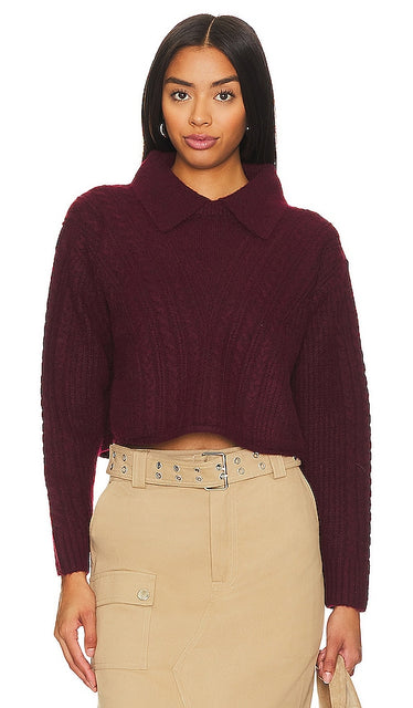 525 Alicia Sweater in Burgundy - Pull 525 Alicia en Bourgogne - 525 Alicia 勃艮第毛衣 - 525 Alicia Pullover in Burgund - 525 Alicia 스웨터 - Maglione 525 Alicia in Borgogna