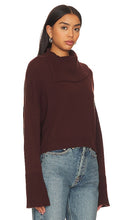 525 Lily Split Turtleneck Sweater in Chocolate