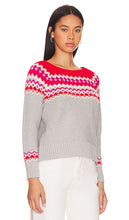525 Jen Fair Isle Pullover Sweater in Grey,Red