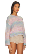 525 Liyan Space Dye Crew Neck Pullover Sweater in Pink