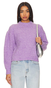 525 Fass Boucle Puff Sleeve Pullover Sweater in Purple - 525 Fass Boucle Pull à manches bouffantes en violet - 525 Fass 紫色毛圈泡泡袖套头毛衣 - 525 Fass Boucle Pullover mit Puffärmeln in Lila - 525 Fass Boucle 퍼프 슬리브 풀오버 스웨터, 퍼플 색상 - Maglione pullover con maniche a sbuffo 525 Fass Boucle in viola