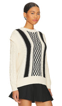 525 Nia Shoulder Trim Pullover Sweater in Cream