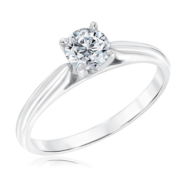 5/8ct Round Diamond Solitaire White Gold Engagement Ring - Heritage Collection