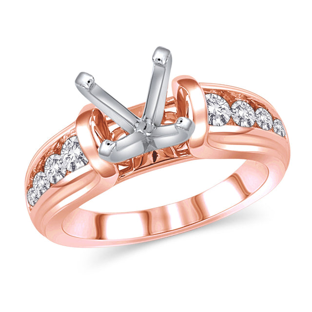 5/8ctw Diamond Rose Gold Engagement Ring Setting | Design Collection | Size 9