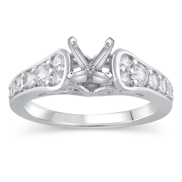 5/8ctw Diamond White Gold Engagement Ring Setting - Design Collection - Size 5