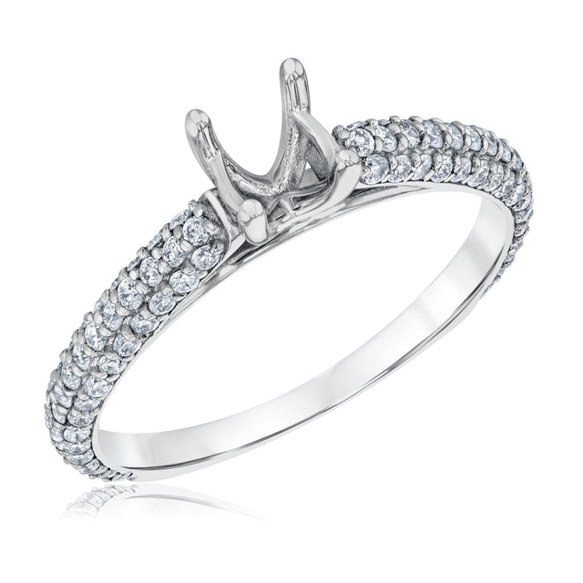 5/8ctw Diamond White Gold Engagement Ring Setting - Size 5