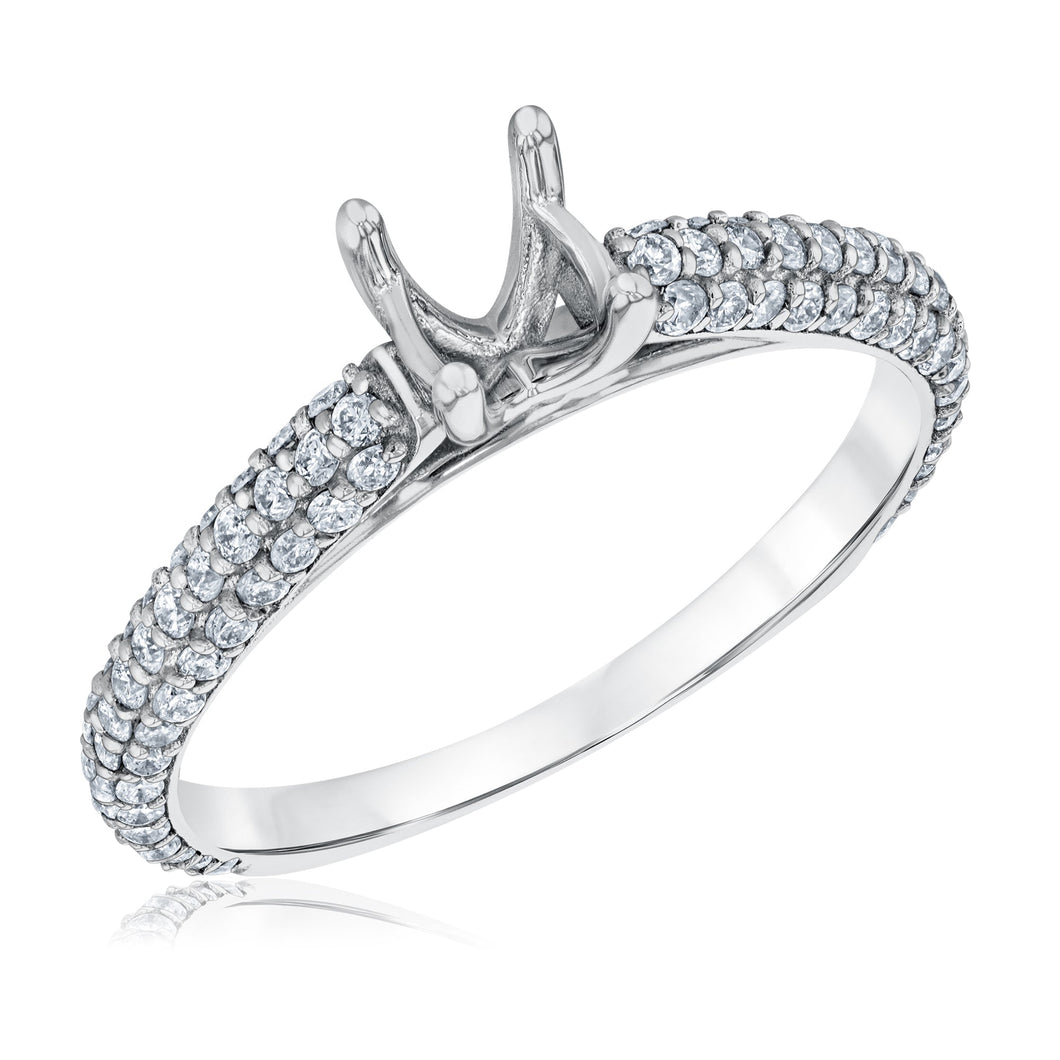 5/8ctw Diamond White Gold Engagement Ring Setting - Size 5