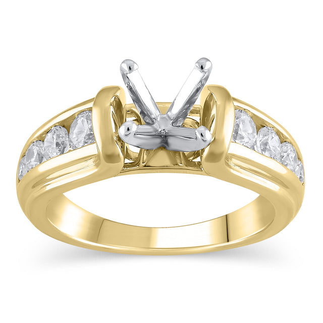 5/8ctw Diamond Yellow Gold Engagement Ring Setting | Design Collection | Size 5