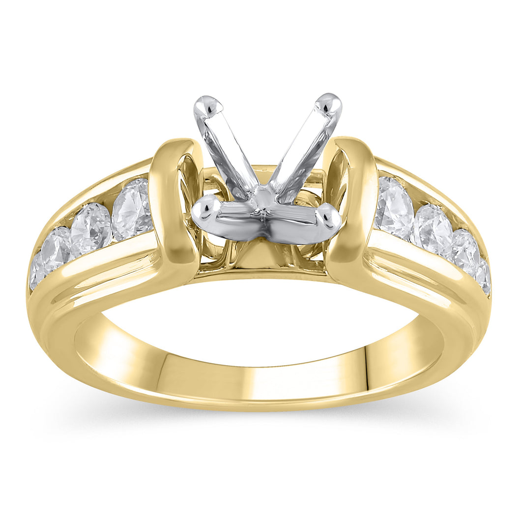 5/8ctw Diamond Yellow Gold Engagement Ring Setting | Design Collection | Size 5