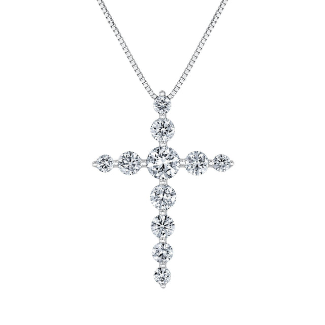 5/8ctw Lab Grown Diamond Cross Pendant Necklace